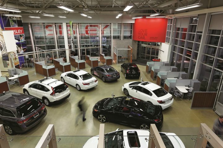 Inside showroom photo of Sisley for Honda - Honda dealerships in Canada - by BUILD IT